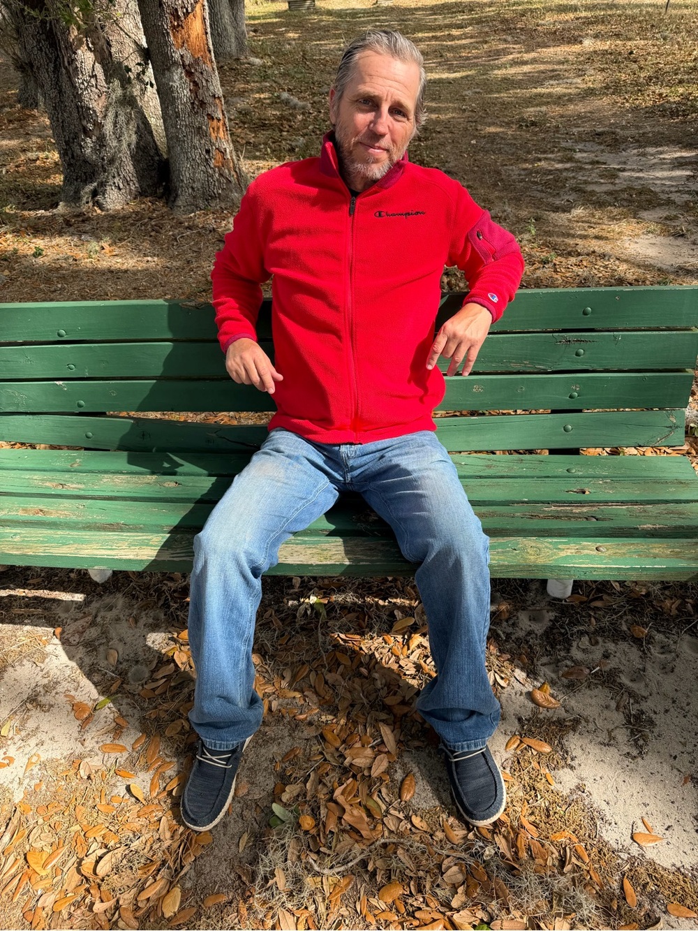 Champion Men’s Bright Red Zip-Up Fleece Jacket